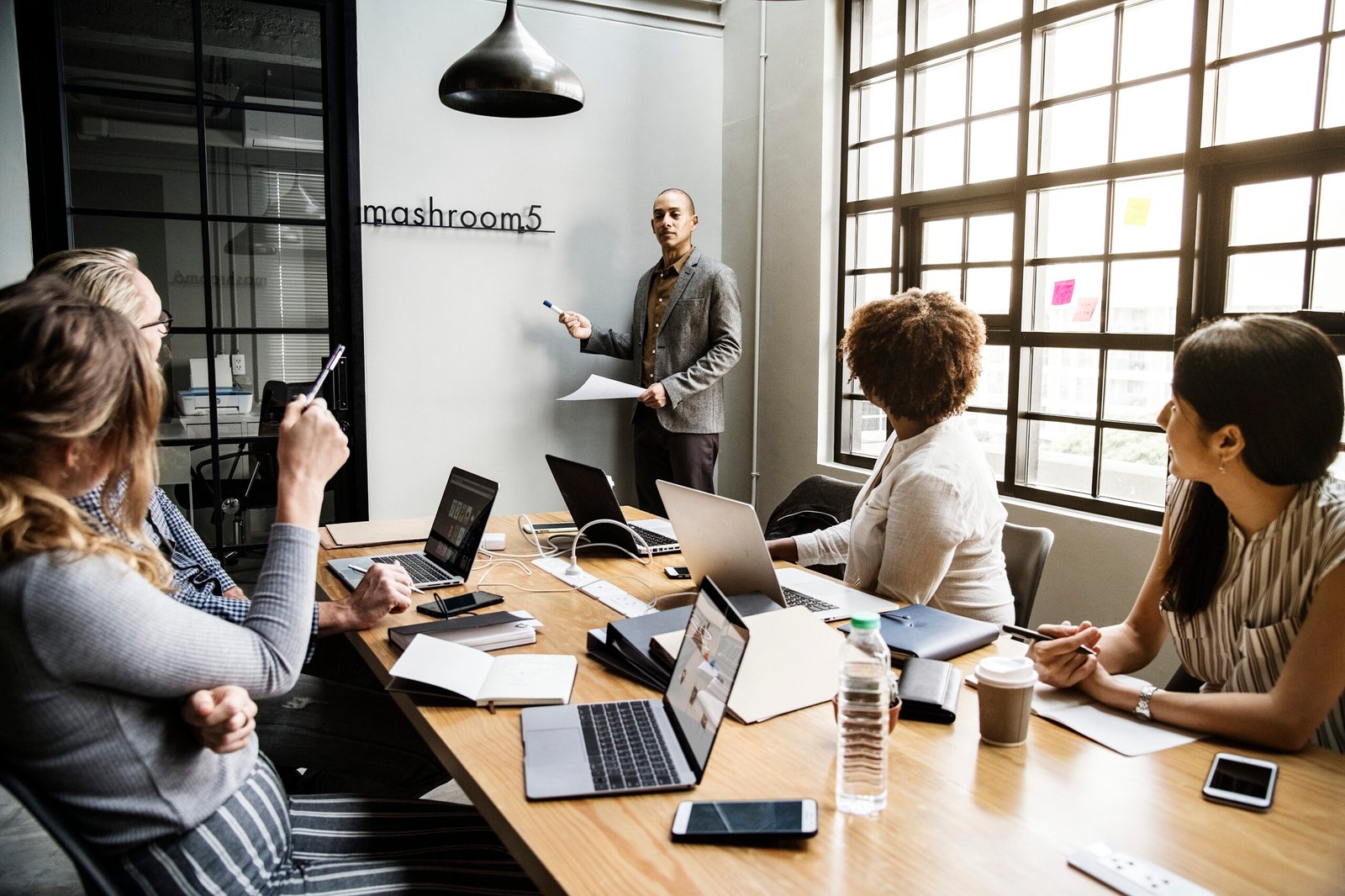 Group of diverse people having a business meeting